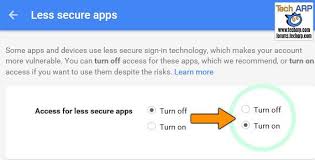 How more secure apps help to protect your account? How To Unblock Gmail Restrictions On Outlook Less Secure Apps Tech Arp