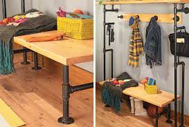 Build A Bench Coat Rack From Pipes