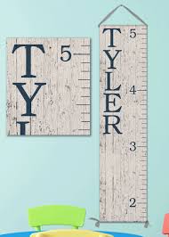 Personalized Growth Chart Canvas Wooden Alternative Wood