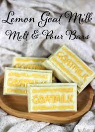 lemon goat milk melt pour bars soap