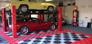 car lifts with garage flooring tiles