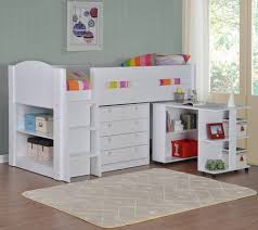 Loft beds, high sleeper beds and mid sleeper beds ireland: Frankie White Mid Sleeper Storage Bed The H O Stores Uk