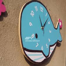novelty wall clocks wooden whale unique