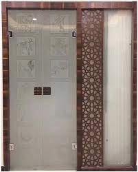 Hinged Tone Glass Pooja Room Door For