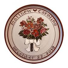 personalized wedding pottery plates in