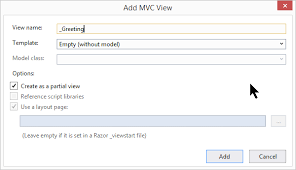 partial views the asp net core mvc