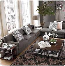 Gray Couches Dark End Tables