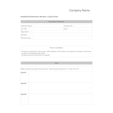 Employee Performance Review Form