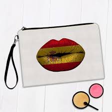 gift makeup bag lips spanish flag
