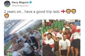 Harry maguire has become a meme sensation at the world cup. World Cup 2018 Harry Maguire Poses With Mates After England Thrash Panama Just Like He Did Two Years Ago When He Was A Fan