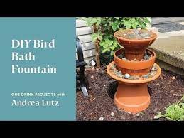 Make an inviting bath for your favorite birds and watch their numbers grow day by day. Diy Bird Bath Fountain One Drink Projects Youtube Bird Bath Fountain Diy Bird Bath Bird Bath