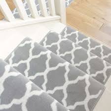 modern grey trellis stair carpet runner
