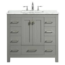 Bathroom add style and functionality to your bathroom with. Eviva Hampton 36 In Gray Undermount Single Sink Bathroom Vanity With White Marble Top In The Bathroom Vanities With Tops Department At Lowes Com