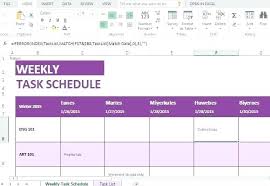 Excel Weekly Schedule Template Weekly Schedule To In Color Format