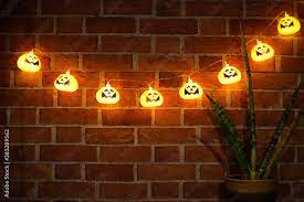 Pumpkin String Lights Glowing