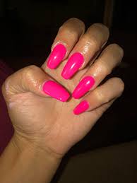 Gorgeous hot pink nails, cute and fun choice, here are some hot pink nail designs. Hot Pink Acrylicnails