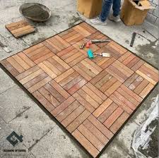 Brown Matte Deck Wood Flooring Size