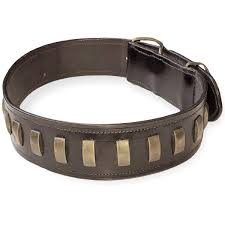 Details About Heavy Duty Dog Collar Genuine Leather For Medium To Large Pet Rivet Bronze