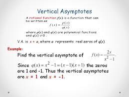 A vertical asymptote is is a representation of values that are not solutions to the equation, but they help in defining the graph of solutions.2 x research. Vertical And Horizontal Asymptotes Of Rational Functions Rational