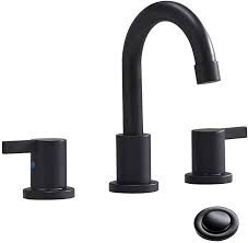 Easy to install chrome adjule 7 1 4 8 3 in bathroom. 3 Hole Low Arch 2 Handle Widespread Bathroom Faucets With Valve And Metal Pop Up Drain Assemb Bathroom Faucets Widespread Bathroom Faucet Black Faucet Bathroom
