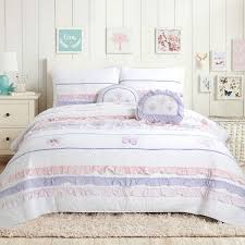 Purple Cotton Twin Quilt Bedding Set