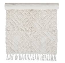 cotton tufted rug with diamond pattern