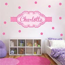 Girls Custom Name Wall Decal Pink