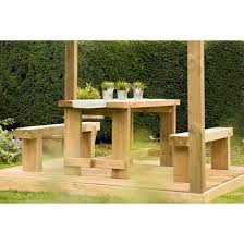 Refectory Wooden Garden Table Set