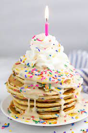 homemade funfetti pancakes with vanilla