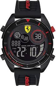 Ferrari downforce mens digital casual black band 0830739. Amazon Com Ferrari Men S Forza Quartz Watch With Silicone Strap Black 22 Model 0830743 Watches