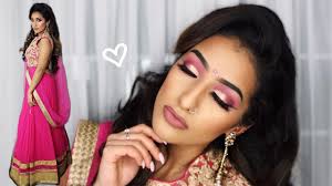 indian wedding grwm pink gold you