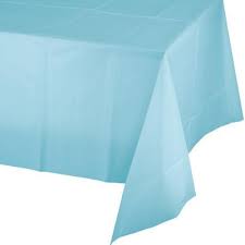 Light Blue Plastic Table Cover Conshyparty