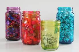 Diy Craft Bright Colorful Mason Jars