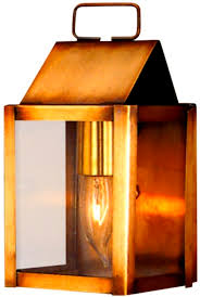 Copper Lantern Wall Sconce Light