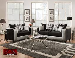 4120 2pc sofa loveseat black white