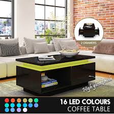 Coffee Table Led Lighted Storage