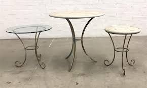 Metal garden tables can give your outdoor space a more elegant and solid look. Lot A Group Of Three Patinated Metal Outdoor Garden Tables Modern