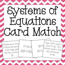 Systems Of Equations Activity Word