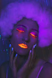 neon makeup closeup 80s style