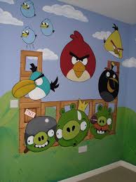 angry birds kid s room wall mural