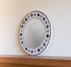 Mosaic Mirror In Purple Grey 30cm