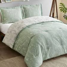 Bedsure Twin Comforter Set Green White