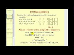 Linear Equations Using Lu Decomposition