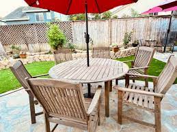 7 Piece Wood Patio Set Furniture By