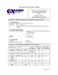 material safety data sheet asahi lead
