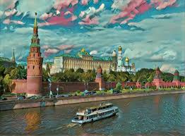 Russia Moscow Kremlin Painting Giclee