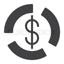 Pie Chart Dollar Icon Vector Filled Stock Vector