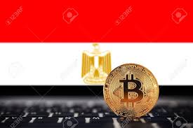 Gold Bitcoin On Background Of Chart Egypt Flag