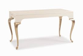 White Desk With Gold Metal Legs