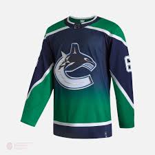 The video appears to obstruct the team logo and there the canucks' reverse retro jerseys feature a blue and green gradient. Vancouver Canucks Reverse Retro Adidas Authentic Senior Jersey Brock The Hockey Shop Source For Sports